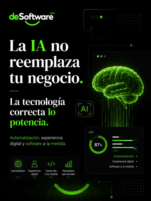 Interfaz web oscura con detalles en verde neón